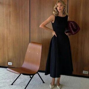 Helsa Stretch Cotton Sateen Midi Dress